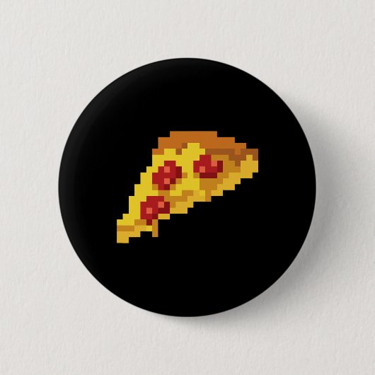 Pixel Pizza 80s Video Game Retro 8-bit Halloween C 缶バッジ (正面)