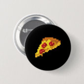 Pixel Pizza 80s Video Game Retro 8-bit Halloween C 缶バッジ (正面&裏面)
