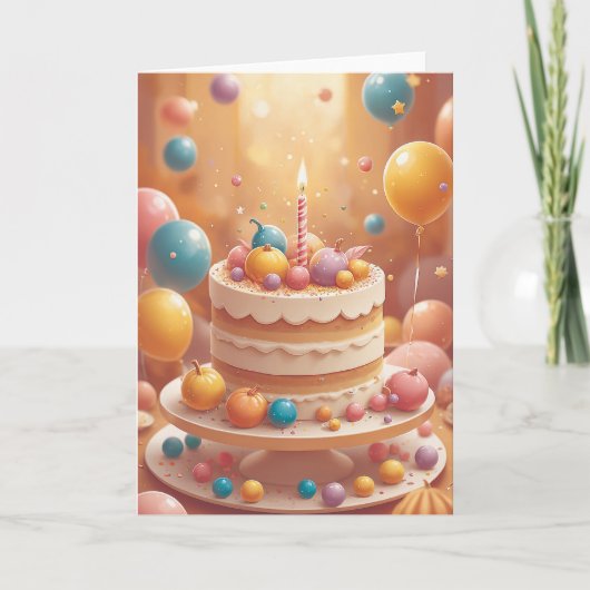 Pixel Power Birthday Wishes カード (正面)
