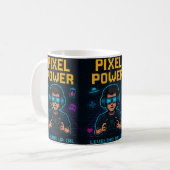 Pixel Power – Leveling Up IRL Poster コーヒーマグカップ (正面左)