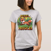 Pixel Prowler - 16ビットの跳躍する狐 Tシャツ (正面)