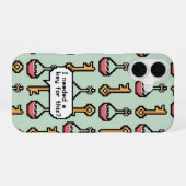 Pixel Quest - 鍵とポーション iPhone 16ケース (裏面横)