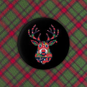 Pixel Reindeer Retro Ugly Sweater Button 缶バッジ