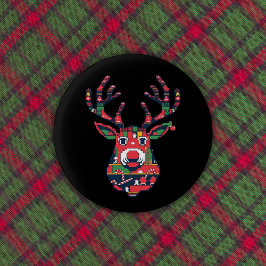 Pixel Reindeer Retro Ugly Sweater Button 缶バッジ