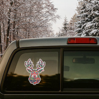 Pixel Reindeer Retro Ugly Sweater Sticker シール