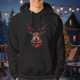 Pixel Reindeer Ugly Sweater Christmas Hoodie パーカ