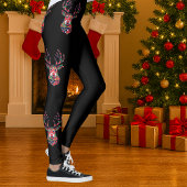 Pixel Reindeer Ugly Sweater Christmas Leggings レギンス
