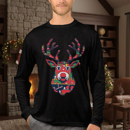 Pixel Reindeer Ugly Sweater Christmas Shirt トライブレンドＴシャツ