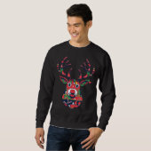Pixel Reindeer Ugly Sweater Christmas Sweatshirt スウェットシャツ (正面フル)