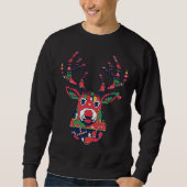 Pixel Reindeer Ugly Sweater Christmas Sweatshirt スウェットシャツ (正面)