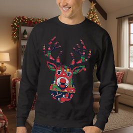 Pixel Reindeer Ugly Sweater Christmas Sweatshirt スウェットシャツ