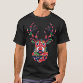 Pixel Reindeer Ugly Sweater Christmas T-shirt Tシャツ (正面)