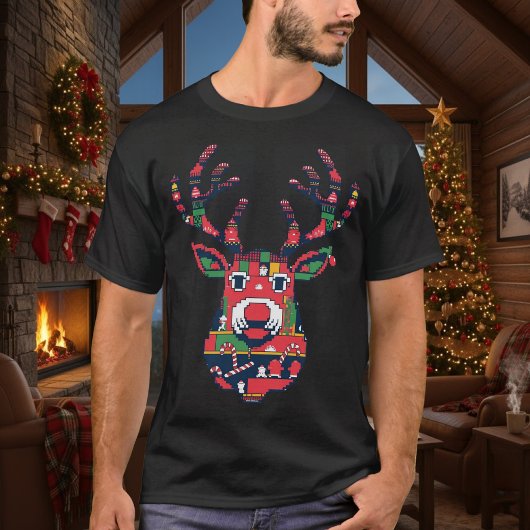 Pixel Reindeer Ugly Sweater Christmas T-shirt Tシャツ