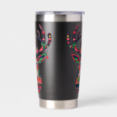Pixel Reindeer Ugly Sweater Christmas Tumbler 保温保冷タンブラー (左面)