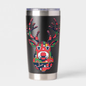 Pixel Reindeer Ugly Sweater Christmas Tumbler 保温保冷タンブラー (背面)