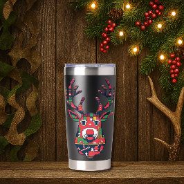 Pixel Reindeer Ugly Sweater Christmas Tumbler 保温保冷タンブラー
