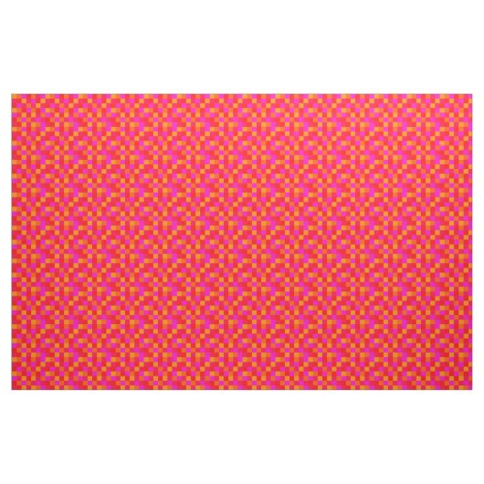 Pixel Rot Orange Pink Farben Pattern ファブリック (ヤード)