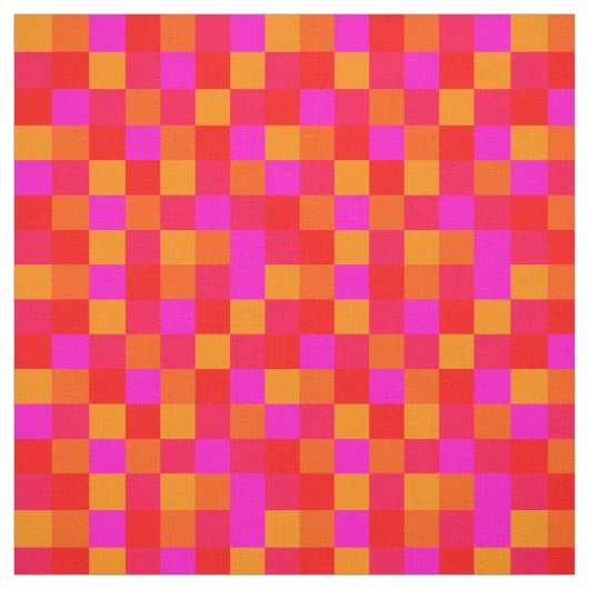 Pixel Rot Orange Pink Farben Pattern ファブリック (見本)