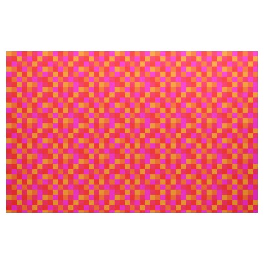 Pixel Rot Orange Pink Farben Pattern ファブリック (ファットクウォーター)