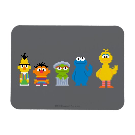 Pixel Sesame Street Characters マグネット (横)