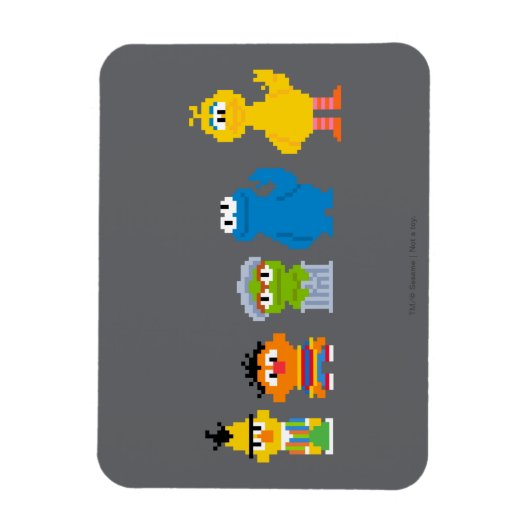 Pixel Sesame Street Characters マグネット (縦)