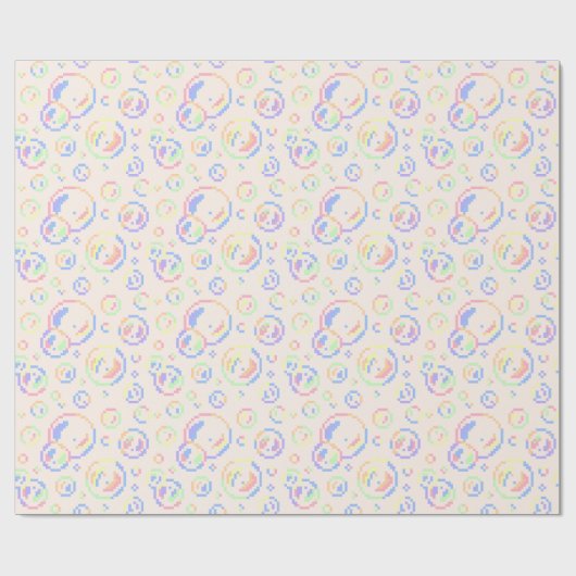 Pixel Soap Bubbles Pattern ラッピングペーパー (フラット)