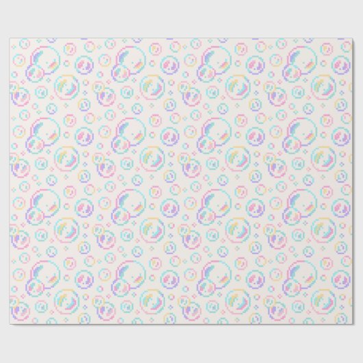 Pixel Soap Bubbles Pattern ラッピングペーパー (フラット)