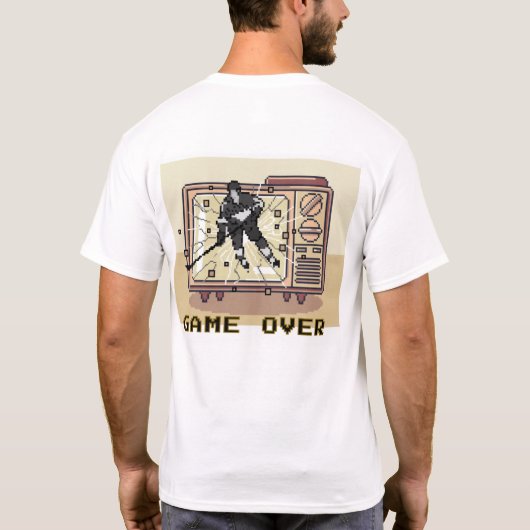 Pixel Sport レトロゲーム ホッケーTシャツ | Game On Tシャツ (裏面)