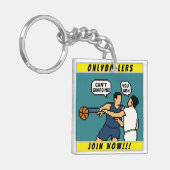 Pixel Sport Basketball Keychain – Retro Gaming Sty キーホルダー (正面左)