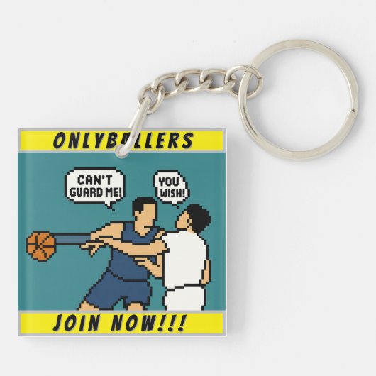 Pixel Sport Basketball Keychain – Retro Gaming Sty キーホルダー (裏面)