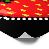 Pixel Strawberry 80s Video Game Halloween  ポスター (角)