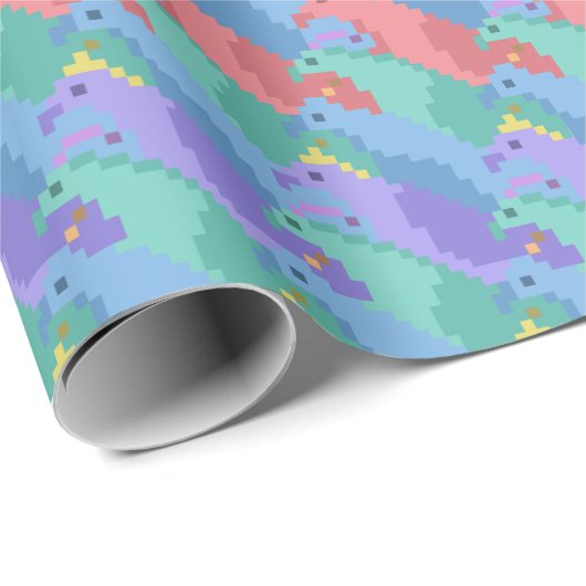 Pixel Stylized Birds Pattern ラッピングペーパー (ロールコーナー)