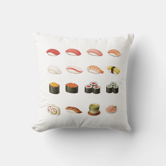 Pixel Sushi Cushion - Scan QR Code for Sushi game クッション (正面)