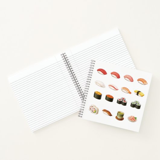 Pixel Sushi Notebook – Japanese Food Design ノートブック (内部)