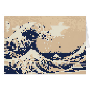 Pixel Tsunami 8ビットピクセルアートグリーティングカード
