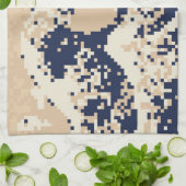 Pixel Tsunami 8ビットピクセルアート キッチンタオル (折り畳み)
