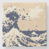 Pixel Tsunami 8ビットピクセルアート ストーンコースター (正面)