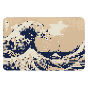 Pixel Tsunami 8ビットピクセルアート マグネット