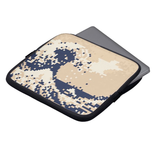 Pixel Tsunami 8ビットピクセルアート ラップトップスリーブ (正面上部)