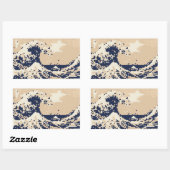 Pixel Tsunami 8ビットピクセルアート 長方形シール (シート)