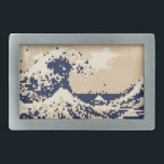 Pixel Tsunami 8ビットピクセルアート 長方形ベルトバックル<br><div class="desc">Wave of Kanagawa (素晴らし神奈川沖浪裏)ヴィンテージ8ビットピクセル津波アートGlobe Trottersは世界の特異な画像を専門にのまわりにしている。グリーティングカユニークード、はがき、ポスター、マウスパッドなど。</div>
