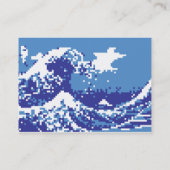 Pixel Tsunami Blue 8ビットのドット絵 名刺 (裏面)