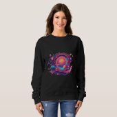Pixel Universe Portal — 宇宙へのゲート スウェットシャツ (正面フル)