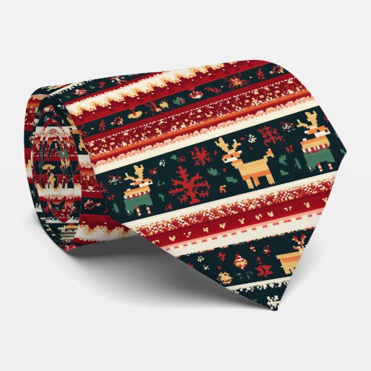 Pixel-Weihnachtssweater ネクタイ (ロール)