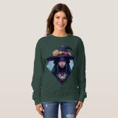 Pixel Witch with Floral hat スウェットシャツ (正面フル)