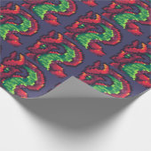 Pixelart, Pixel Art dragon ラッピングペーパー (角)