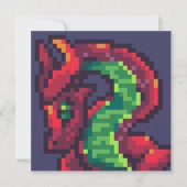 Pixelart, Pixel Art, dragon 招待状 (正面)