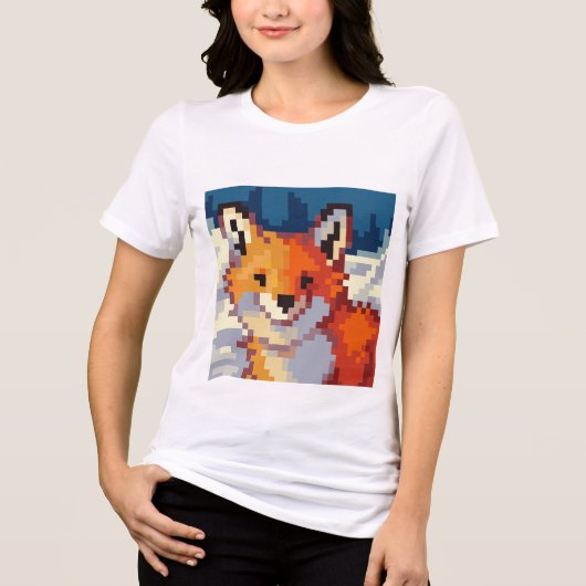 Pixelart, Pixel Art, Fox, vos トライブレンドＴシャツ (正面)
