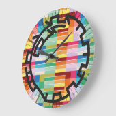 PIXELATで連結された数字(Masanser) ラージ壁時計 (傾斜)