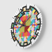 PIXELATで連結された数字(Masanser) ラージ壁時計 (傾斜)